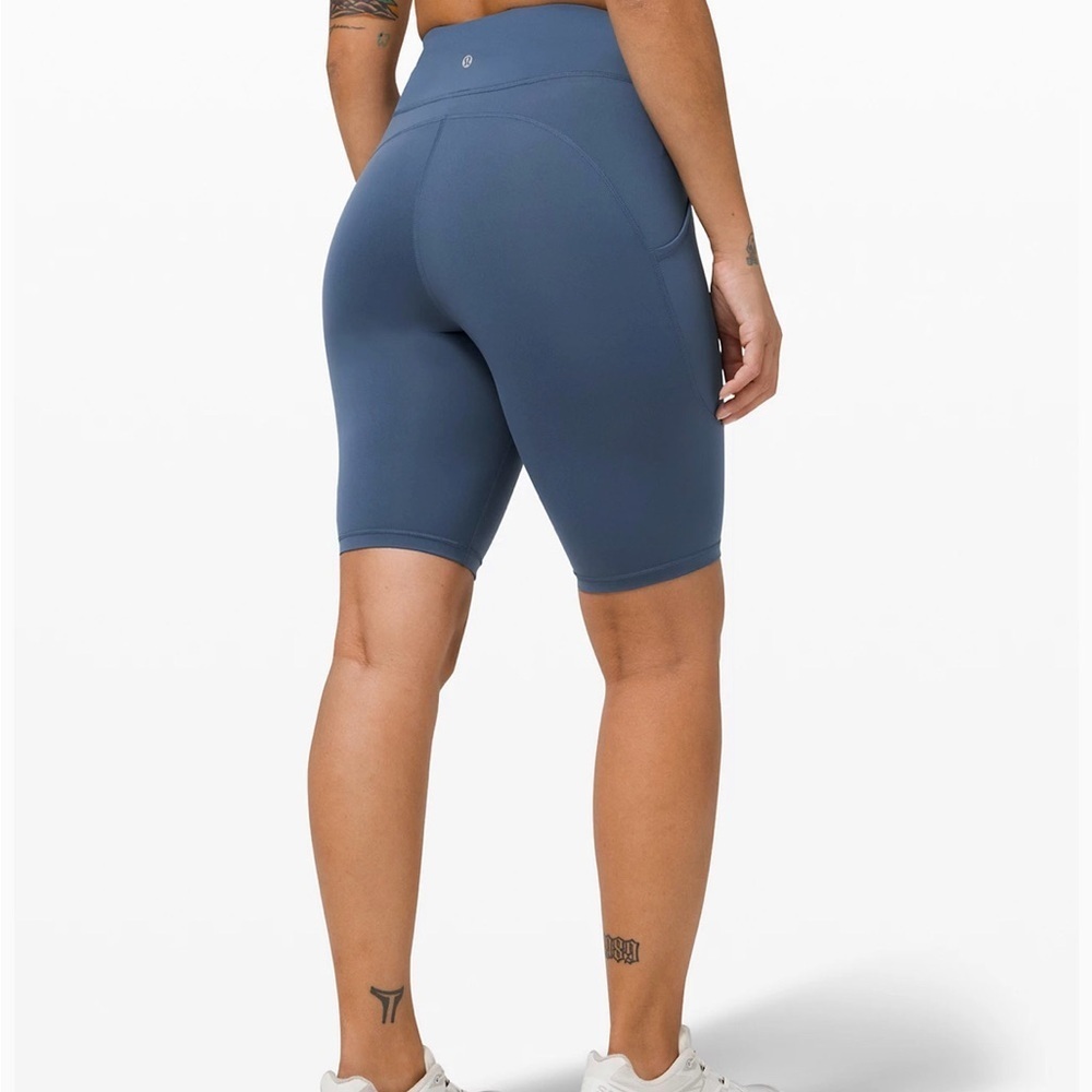 Lululemon Iron Blue Invigorate High Rise Shorts 10”